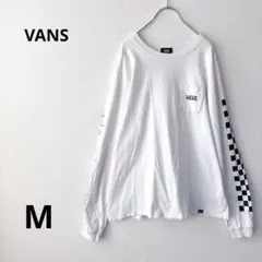 VANS/ロングスリーブTシャツ/長袖カットソー/メンズ/M/胸ポケット/白