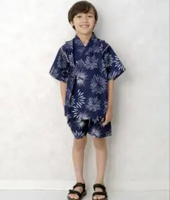 FUNALIVE 完売品✨　新品　男の子甚平　ネイビー　120