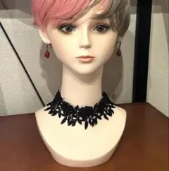 ❣️黒★レースチョーカー★リーフ★布製