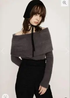 長袖 シャギーニット グレー SLY