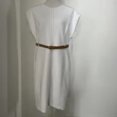 【新品タグ付き】Calvin Klein ホワイトひざ丈ワンピース　XL