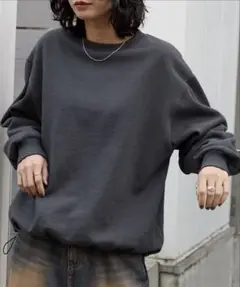 【MONO-MART】ヘビーウェイトオーバーサイズドローコードスウェット　S