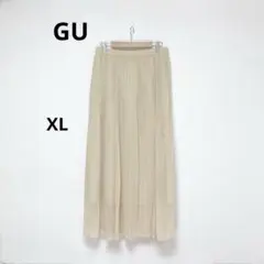 GU ジーユー　340442 プリーツロングスカート　イエロー　XL