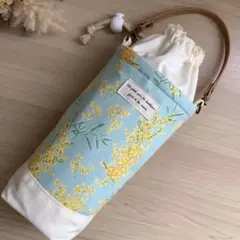 保冷　保温　ペットボトルカバー　ホルダー　水筒ケース　ミモザ柄