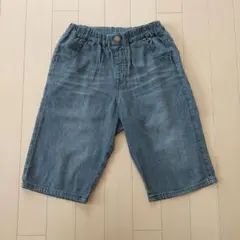 BREEZE キッズデニムハーフパンツ　１４０センチ　グレー