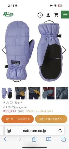patagonia パタゴニア ナノパフミット ミトン 手袋 XL グレー - メルカリ