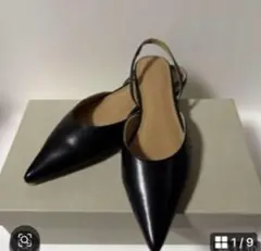 Odette e Odile ブラック ポインテッドトゥサンダル 23cm