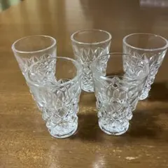 クリスタルカット　ショットグラス5個セット