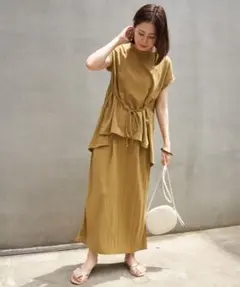 【新品】チャオパニックティピー 布帛ライクセットアップ マスタードイエロー