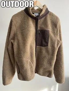 アウトドア OUTDOORフリースジャケット ベージュ 冬服　アウター　モコモコ