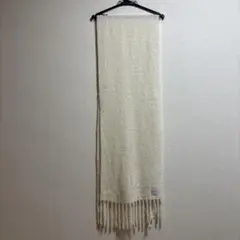 mylab アイボリー フリンジマフラー