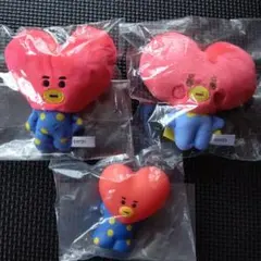 BTS BT21 ふわふわマスコット1・2、ソフビ TATA タタ 3点セット