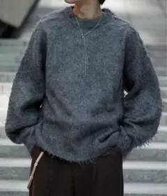 epnok パーマシャギールーズニット ダークグレー