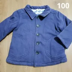 ネイビー ボタン付きジャケット　中綿入り　100
