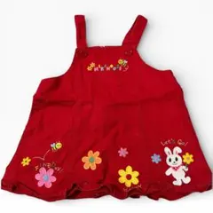 MIKI HOUSE 赤 ジャンパースカート 80cm