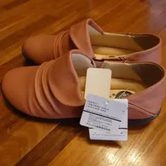 【新品】アシックス レディース（茶 オレンジ 赤系）合成皮革　24.5