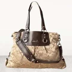 美品✨ COACH コーチ アシュレイ 大容量 トートバッグ シグネチャー 濃