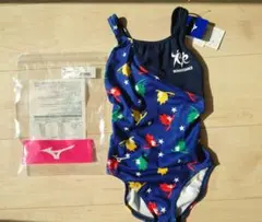 ルネサンス指定水着　Mizuno カラフル葉っぱ柄