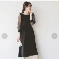 アパートバイローリーズ　ドットチュールワンピース