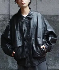 【新品】 8 eight エイト PU A-2タイプブルゾン ブラック Lサイズ