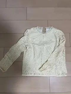 ミッシュマッシュ　レース　トップス　カットソー　長袖　春夏　薄イエロー　M