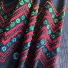 SALE❣️ウール混生地 刺繍生地 ブラック 幅130×100cm