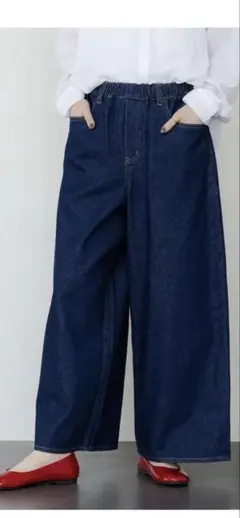 studioCLIPルーズワイドデニムパンツ M