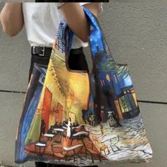 名画柄ゴッホ　大容量ショッピングエコバッグ
