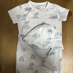 Gelato Pique クマ柄ロンパース・帽子セット