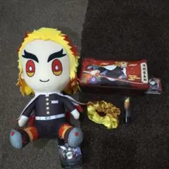 未使用！鬼滅の刃　煉獄杏寿郎　ぬいぐるみ　ペンケース　シュシュ　消しゴムセット