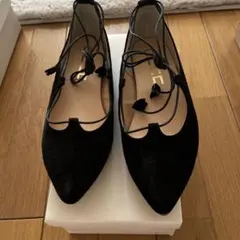 黒 スエード風 ポインテッドトゥ シューズ M