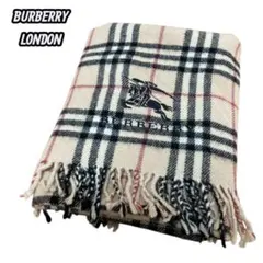 BURBERRY 大判ストール　ノバチェック　ホースロゴ　ベージュ　ウールマーク