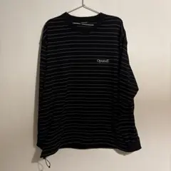 Optstuff ドローコード ボーダー ロングスリーブTシャツ 黒