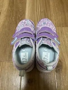 ムーンスターcarrotキッズシューズ 紫色、マルチ17.5㎝