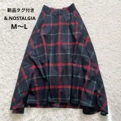 新品タグ付 &.NOSTALGIA ノスタルジア チェック フレアスカートM〜L