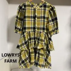 LOWRYS FARM チュニック フリル　半袖 黄色　春夏 ギンガムチェックのサムネイル