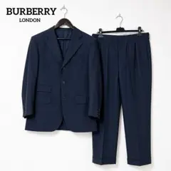 BURBERRY セットアップ スーツ 上下 ネイビー ストライプ 羊毛 日本製のサムネイル