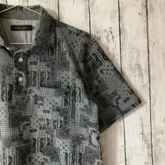 【未使用】KANSAI JAPAN カンサイヤマモト 総柄 ペイズリーポロシャツのサムネイル