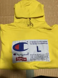 Champion Supreme コラボ パーカー L イエロー