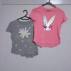 早いものがち！GAP130cm 花柄とウサギデザインのTシャツ2枚セット