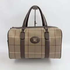 希少】Burberrys チェック ボストンバッグ 玉虫色 大容量 ベージュ