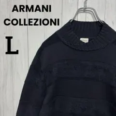 【羊毛】アルマーニ COLLEZIONI ニット セーター ブラック 48 Lのサムネイル
