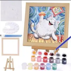 子供用 お絵描きキット 猫のアート 塗り絵キット 工作キット 知育玩具