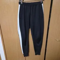 ブラック/ホワイト サイドストライプ ジョガーパンツ ジャージ