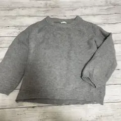 グレーの長袖ニットセーター　LL