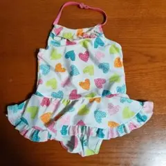 ベビー水着 ハート柄 フリル付き