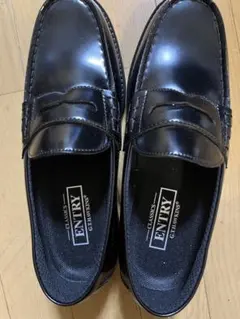 ENTRY 黒 ローファー 合成皮革 低ヒール　24.5センチ　卒業式入学式に⭐︎