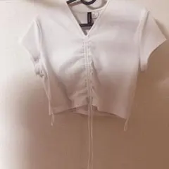ホワイト クロップドトップス Mサイズ