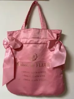 【Maison de FLEUR】ダブルリボントートバッグ（ピンク）