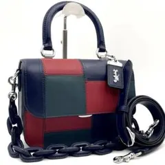 【未使用級】コーチ ローグ パッチワーク トップハンドル 3way マルチカラー